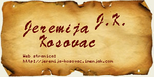 Jeremija Kosovac vizit kartica
